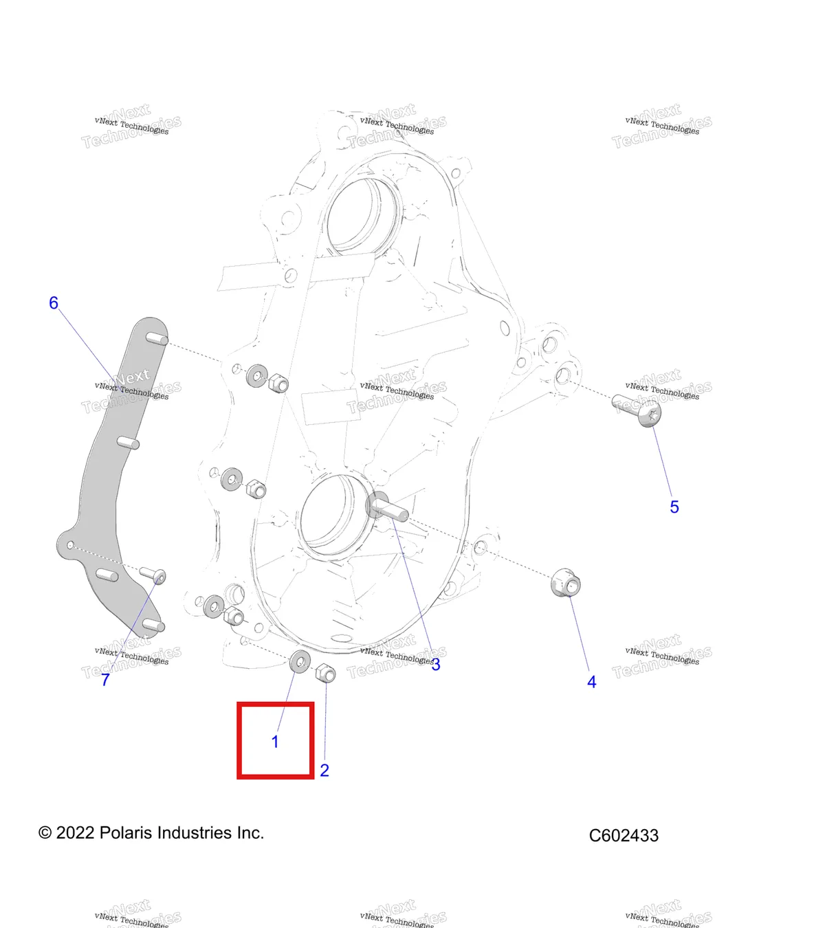 Деталь 7556588 на схеме узла Drive Train, Chaincase Mounting
