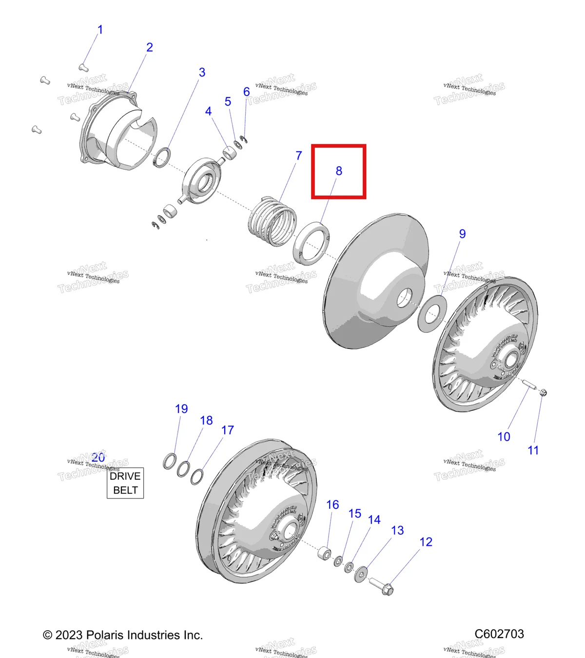 Деталь 7556728 на схеме узла Drive Train, Clutch, Secondary