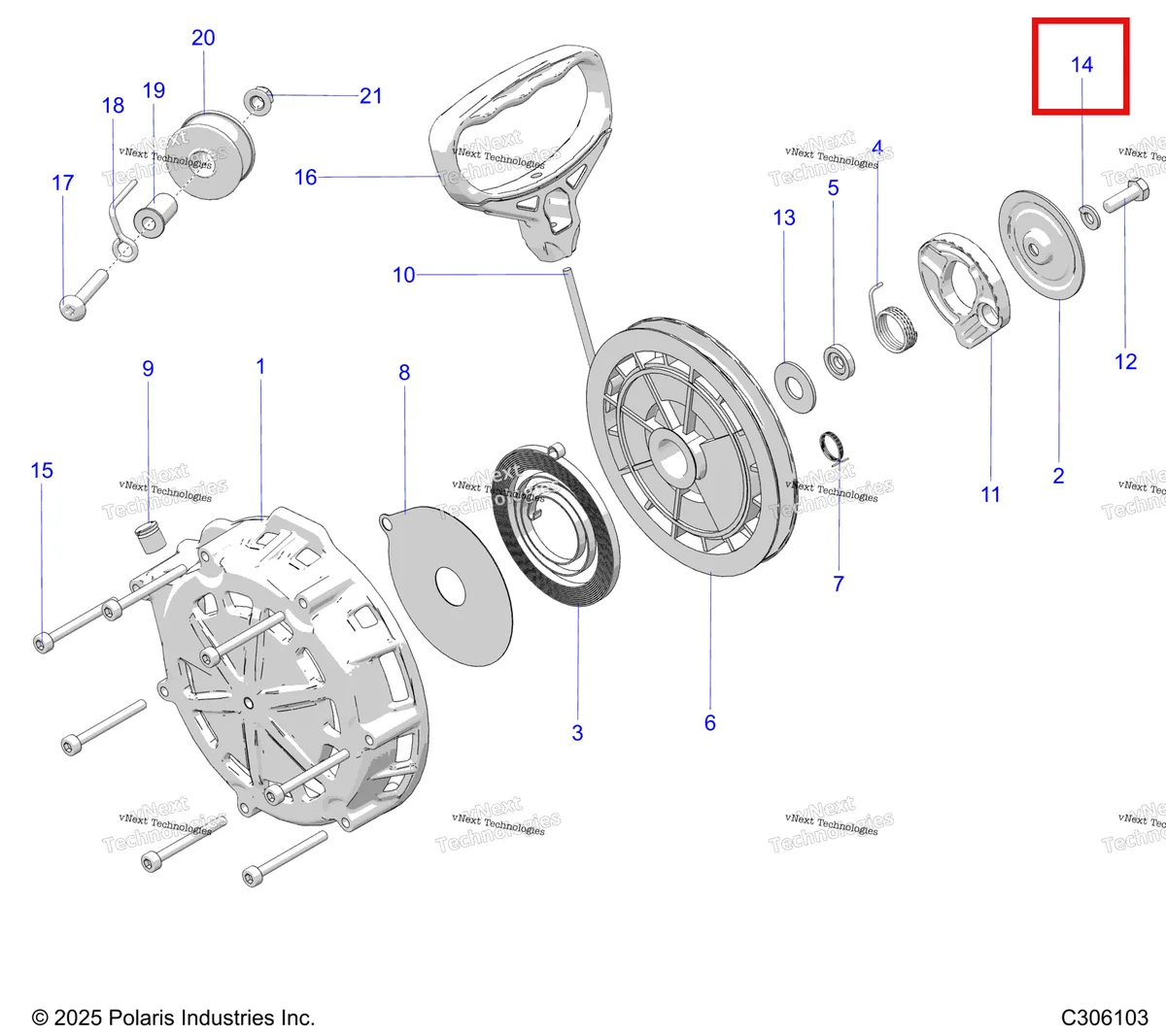 Деталь 7557158 на схеме узла Engine, Recoil Starter S27ajn8rs