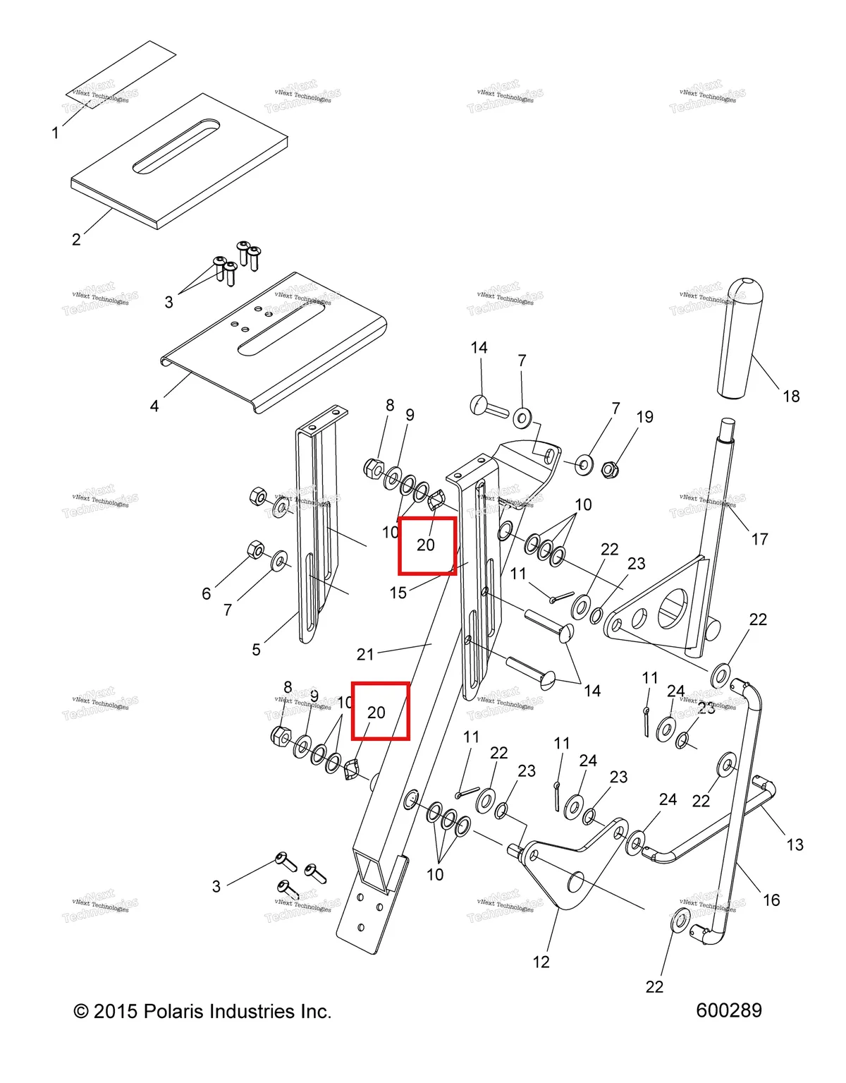 Деталь 7571619 (Шайба WAVE Polaris Widetrak LX (2006) (7571619)) на схеме узла Drive Train, Shift Linkage