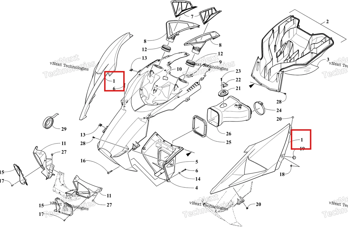 Деталь 7606-758 на схеме узла Hood And Air Intake Assembly