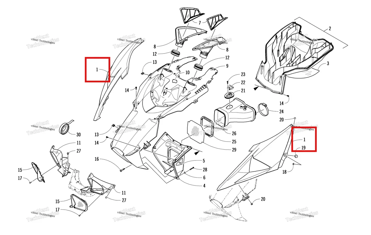 Деталь 7606-759 на схеме узла Hood And Air Intake Assembly