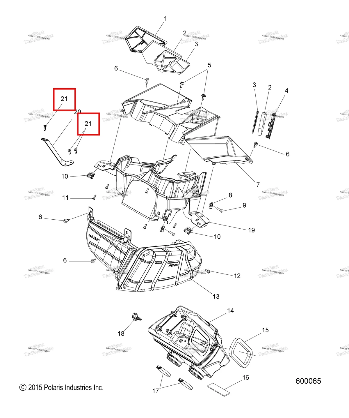 Деталь 7621429 (Заклёпка Polaris Widetrak LX (2006) (7621429)) на схеме узла Engine, Air Intake System All Options