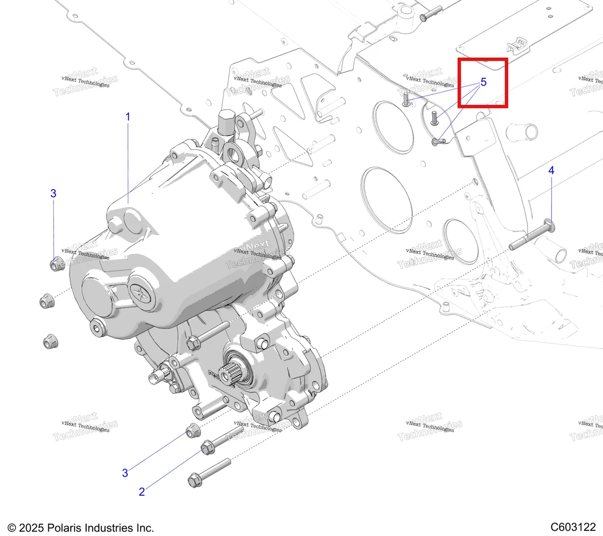 Деталь 7661130 (Заклёпка 3/16 214 420 50 Polaris Widetrak LX (2006) (7661130)) на схеме узла Drive Train, Gearcase Mounting S27aje9fs/Ajn9fs