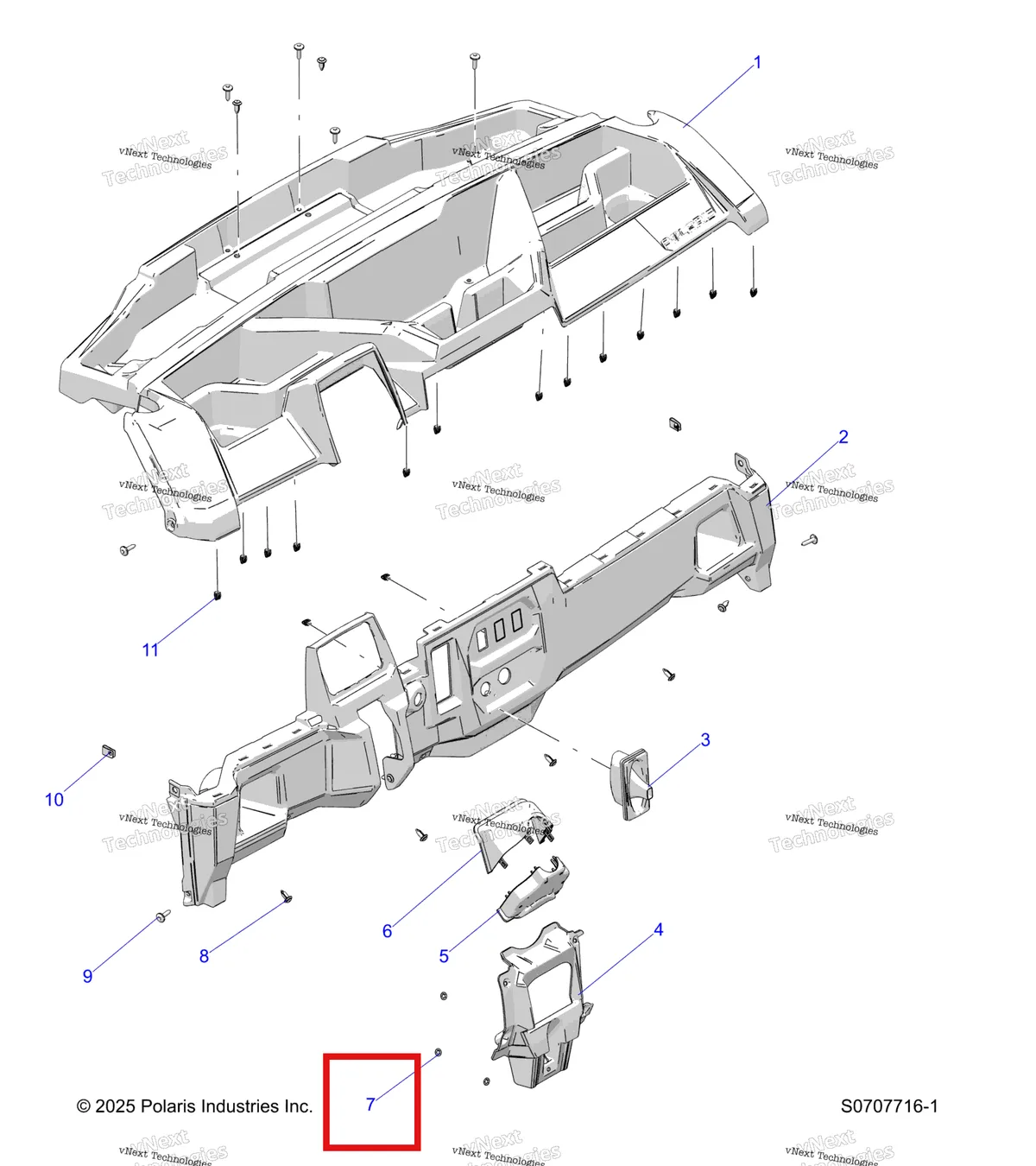Деталь 7670154 на схеме узла Body, Dash