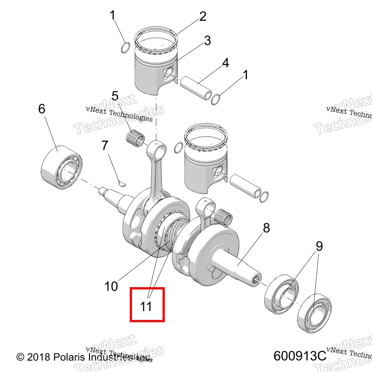 Деталь 7710528 на схеме узла Engine, Piston & Crankshaft