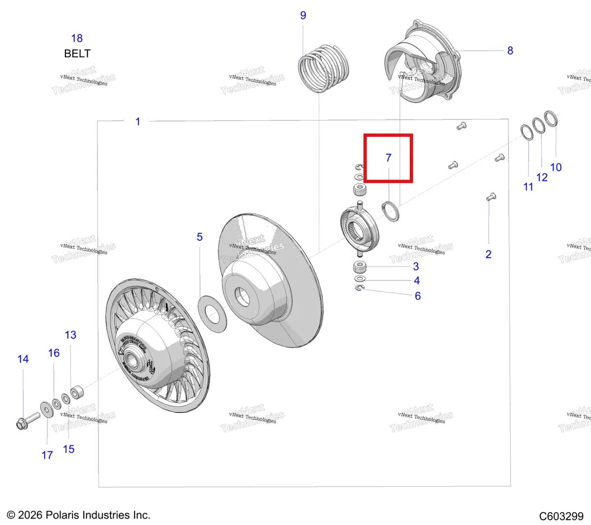 Деталь 7710583 на схеме узла Drive Train, Clutch, Secondary S27tfm8m