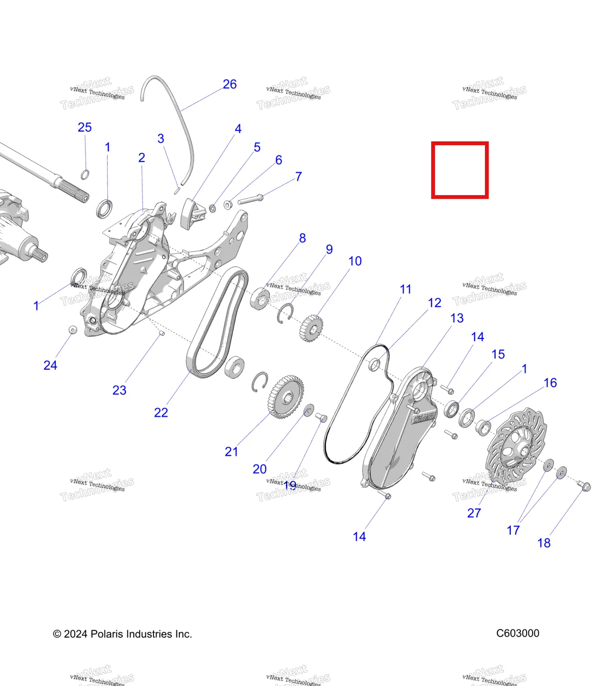 Деталь 8450061-600 на схеме узла Drive Train, Chaincase