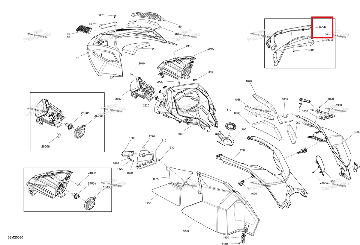 Деталь 860200228 на схеме узла 2020 Ski-Doo TUNDRA 600HO E-TEC Body - Hood Section