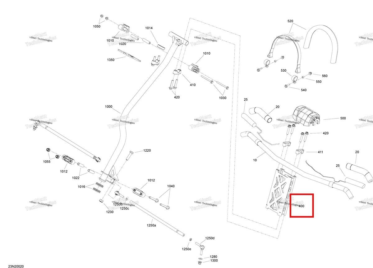 Схема применяемости: Руль Extension Ski-Doo Expedition TUV 600 H.O. SDI REV-XU (2009) (860200269)