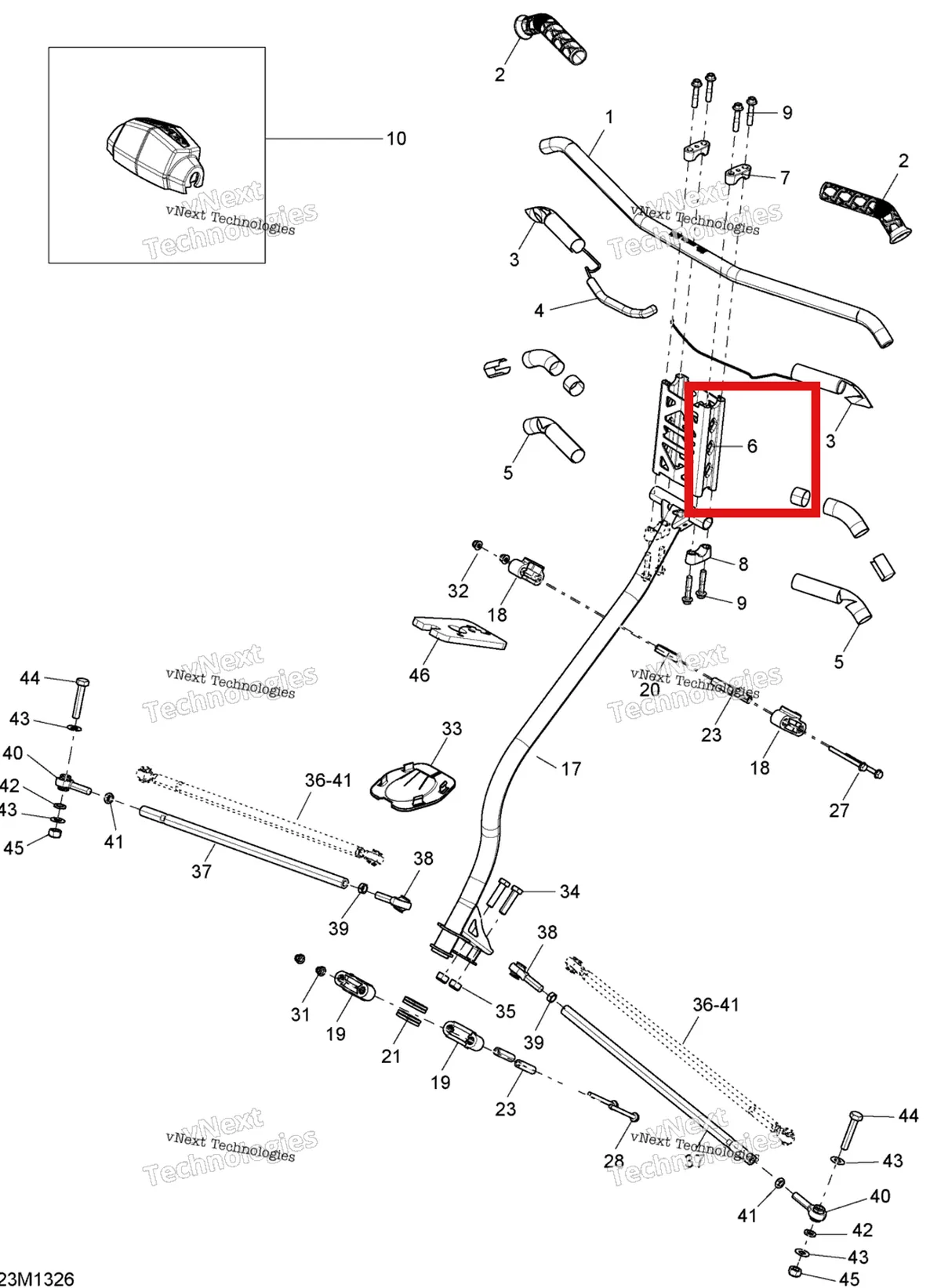 Схема применяемости: Руль Extension комплект Ski-Doo 860200526