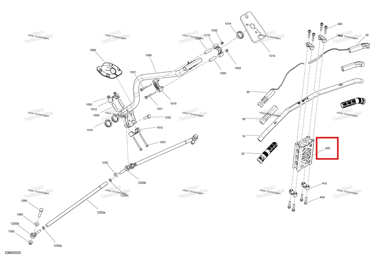 Деталь 860200820 (Расширение (160мм)) на схеме узла 2020 Ski-Doo EXPEDITION SPORT 550F Steering - System
