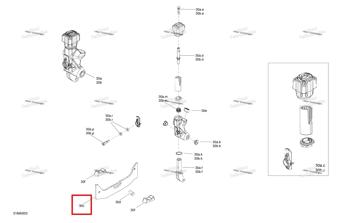 Деталь 860201178 на схеме узла 2021 Ski-Doo RENEGADE 900 ACE - Adrenaline Enduro Suspension - Front Runner Mechanism