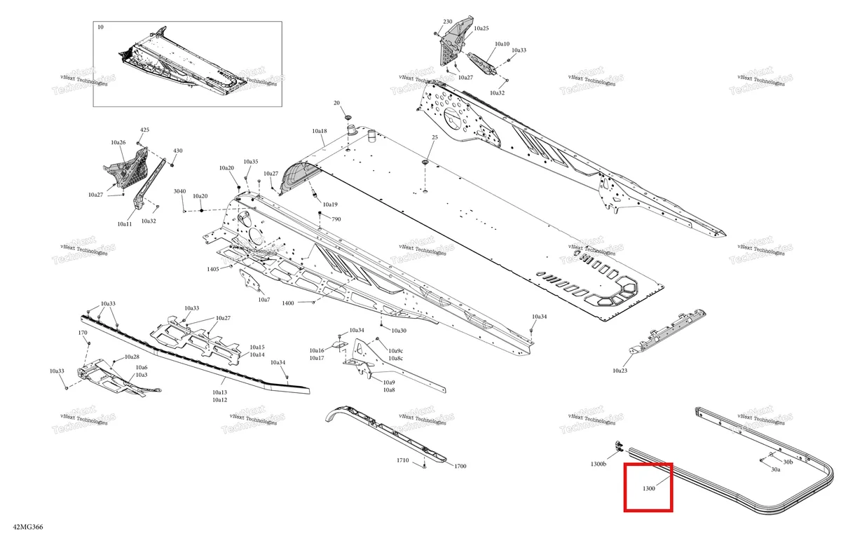 Деталь 860201250 на схеме узла 2027 Ski-Doo EXPEDITION - SPORT - 600 ACE - KCVA - Neo Yellow - 16X154X1.5CH Track Frame - System - Rear Section