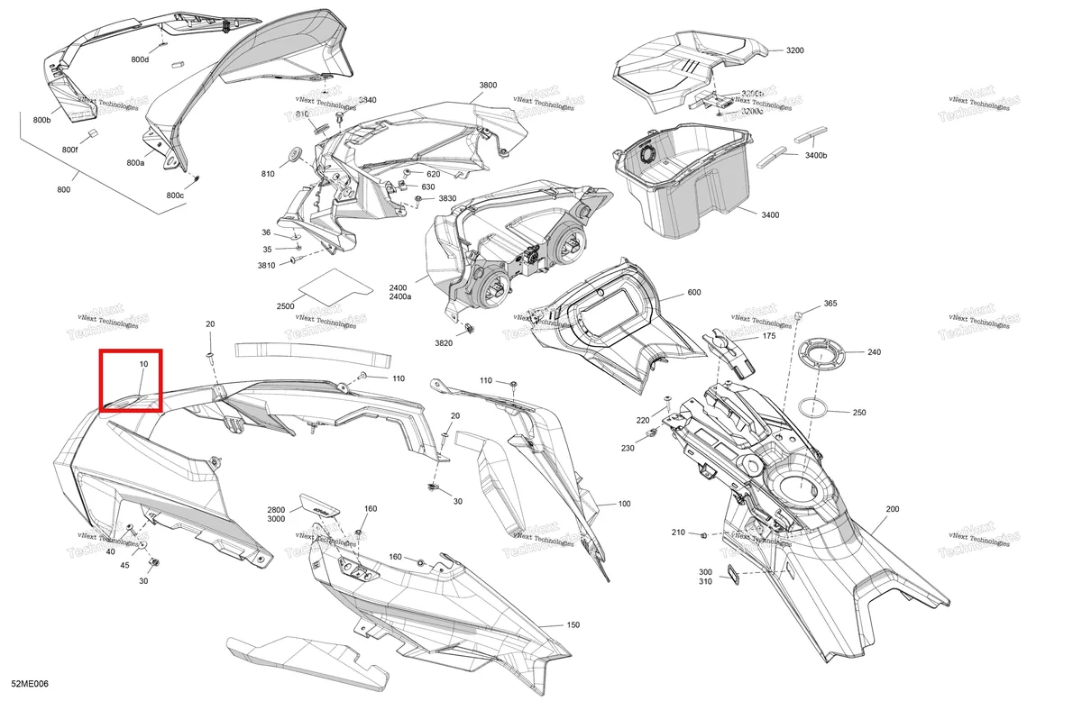 Схема применяемости: 860201448 Стекло низкое 360mm Ski-Doo 517306423