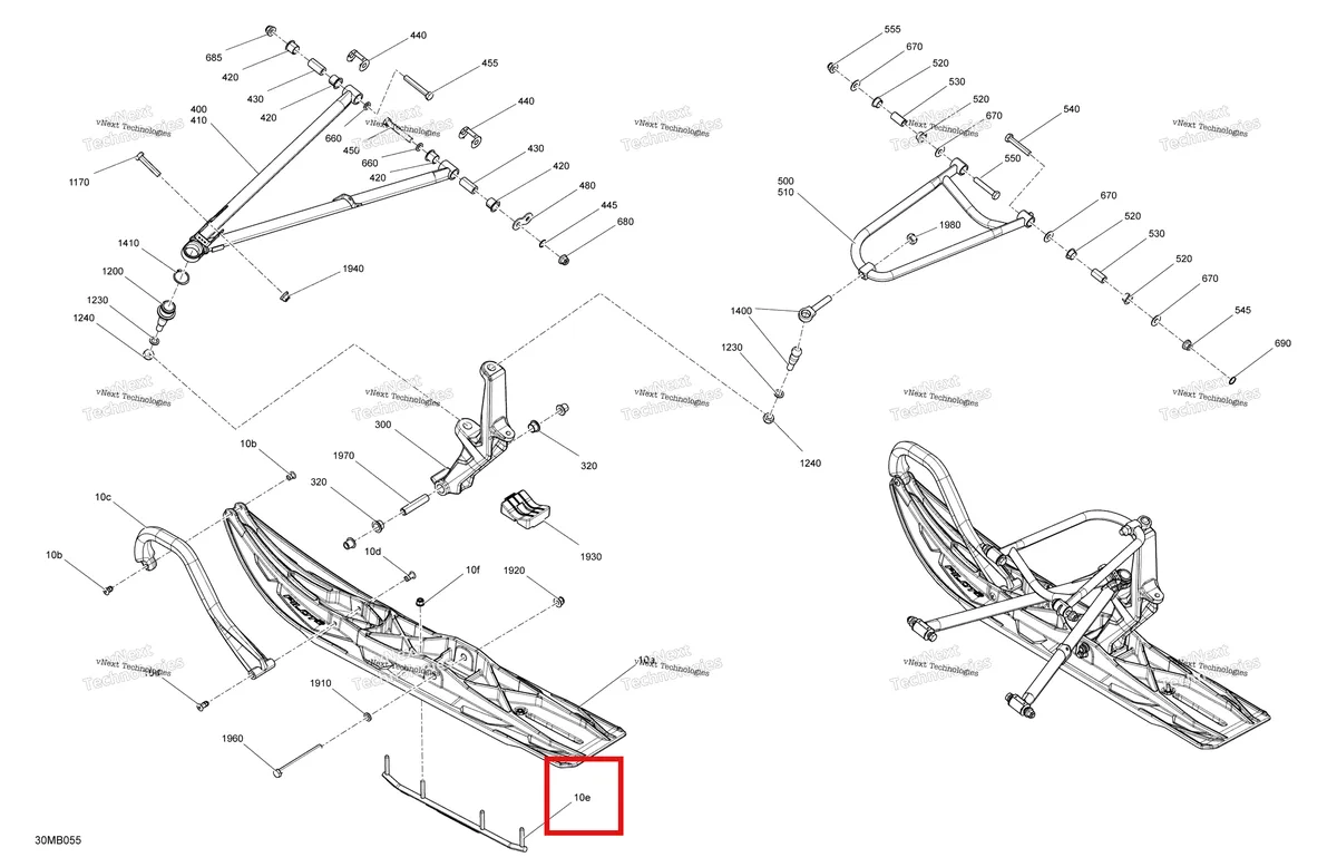Деталь 860201697 на схеме узла 2022 Ski-Doo MXZ 600RS Suspension - Front