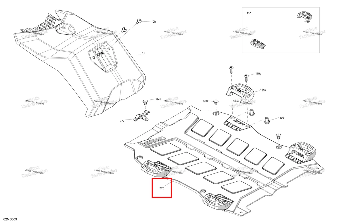Деталь 860201832 на схеме узла 2024 Ski-Doo TUNDRA 600 EFI - LE - GDRC - Deep Black - 154X16X1.5CH Track Body - Cargo