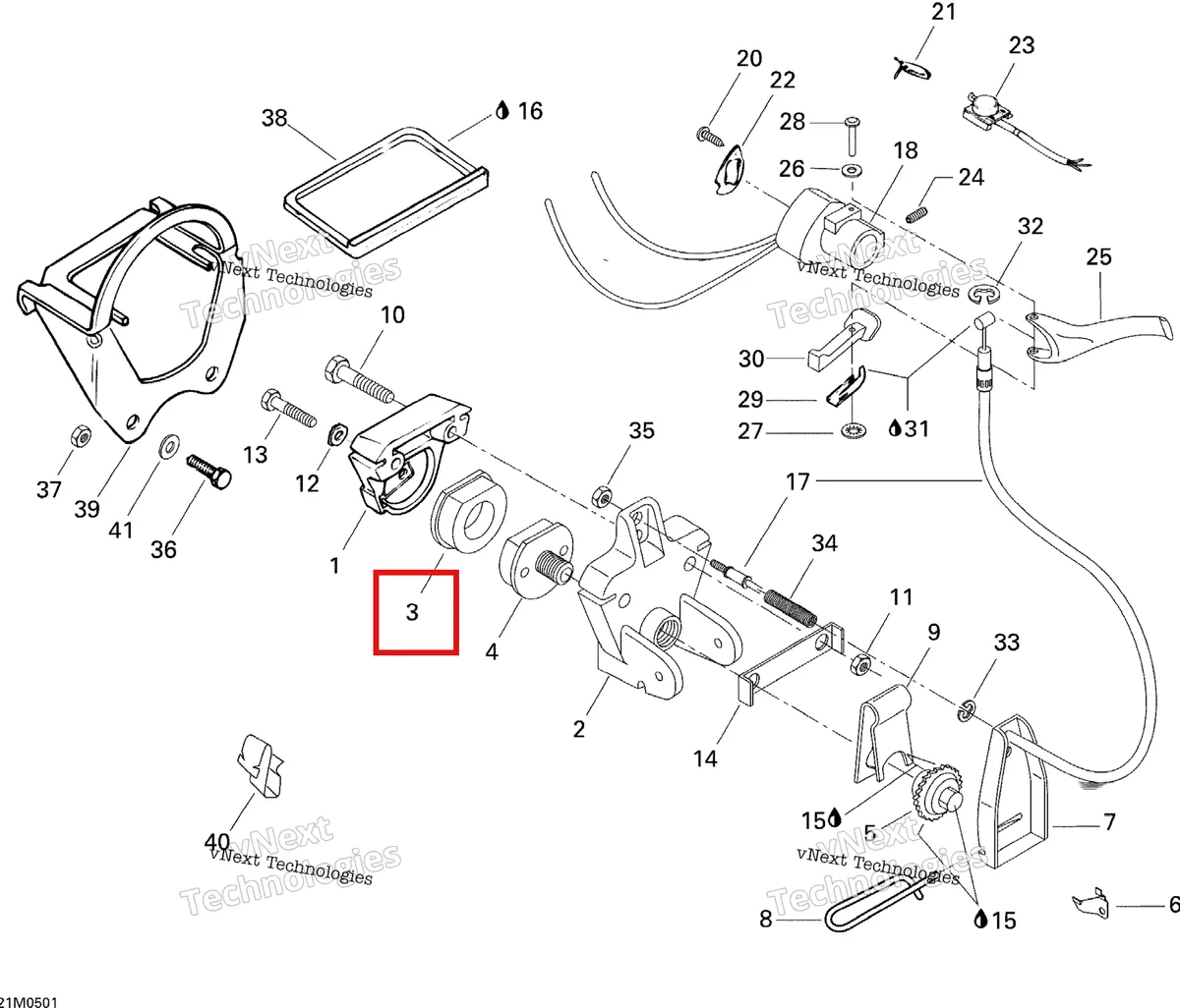 Деталь 860700100 (Комплект тормозных колодок) на схеме узла 2005 Ski-Doo Tundra R Brake