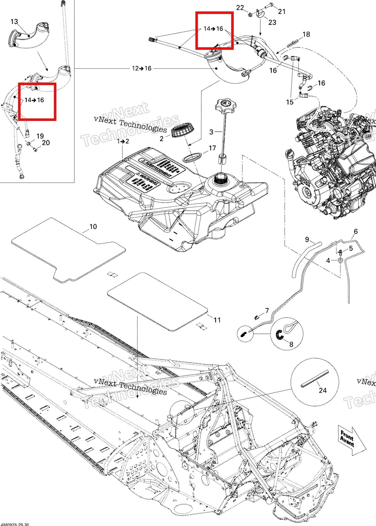 Деталь 861805504 (Деталь Fuel Filter. Includes  14 To 16) на схеме узла 2009 Ski-Doo Legend Touring Fuel System