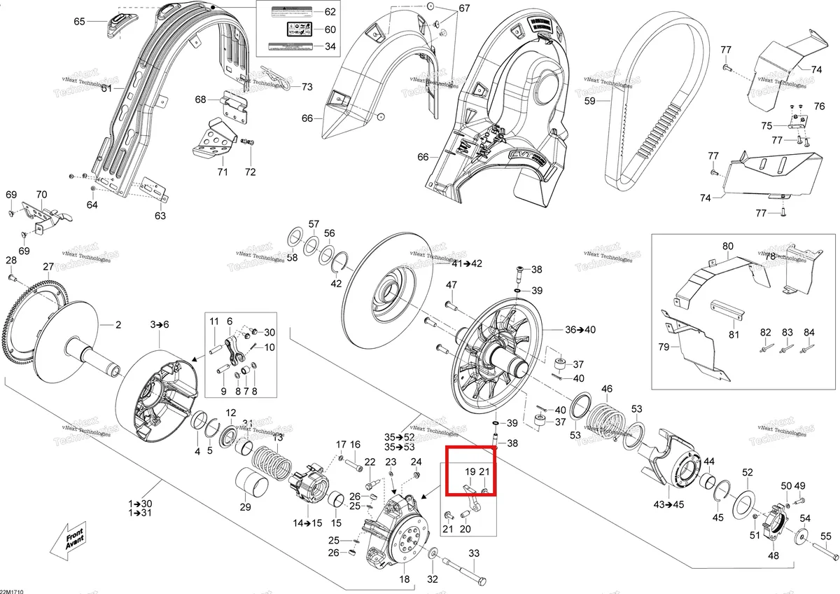 Деталь 861805513 на схеме узла 2017 Ski-Doo EXPEDITION - 2-STROKE - LE-SE-XTREME Pulley System