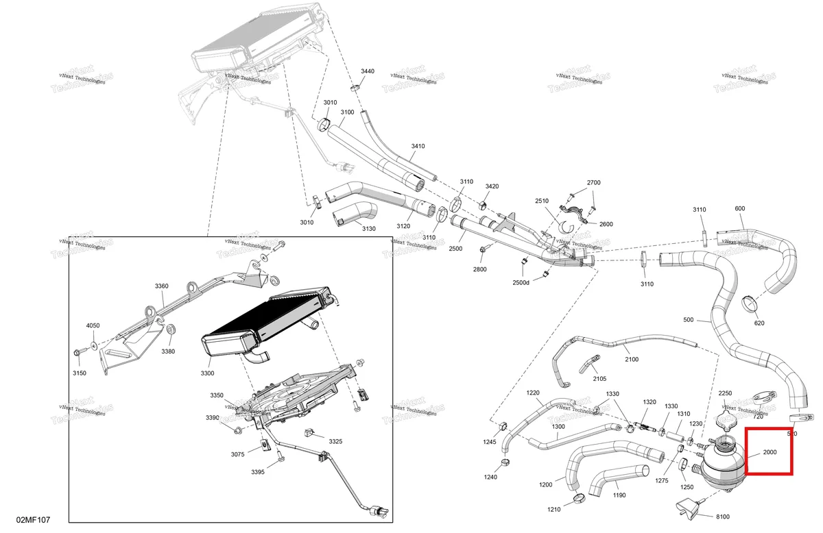 Деталь 861805522 на схеме узла 2026 Ski-Doo TUNDRA - LE - 600 EFI - GDTA - Deep Black - 16X154X1.5CH Track Engine - Cooling