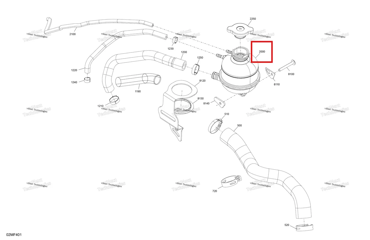 Деталь 861805527 на схеме узла 2026 Ski-Doo MXZ - RACING - 600 RS - BMTA - Neo Yellow - 15X137X1.75R Track Engine - Cooling