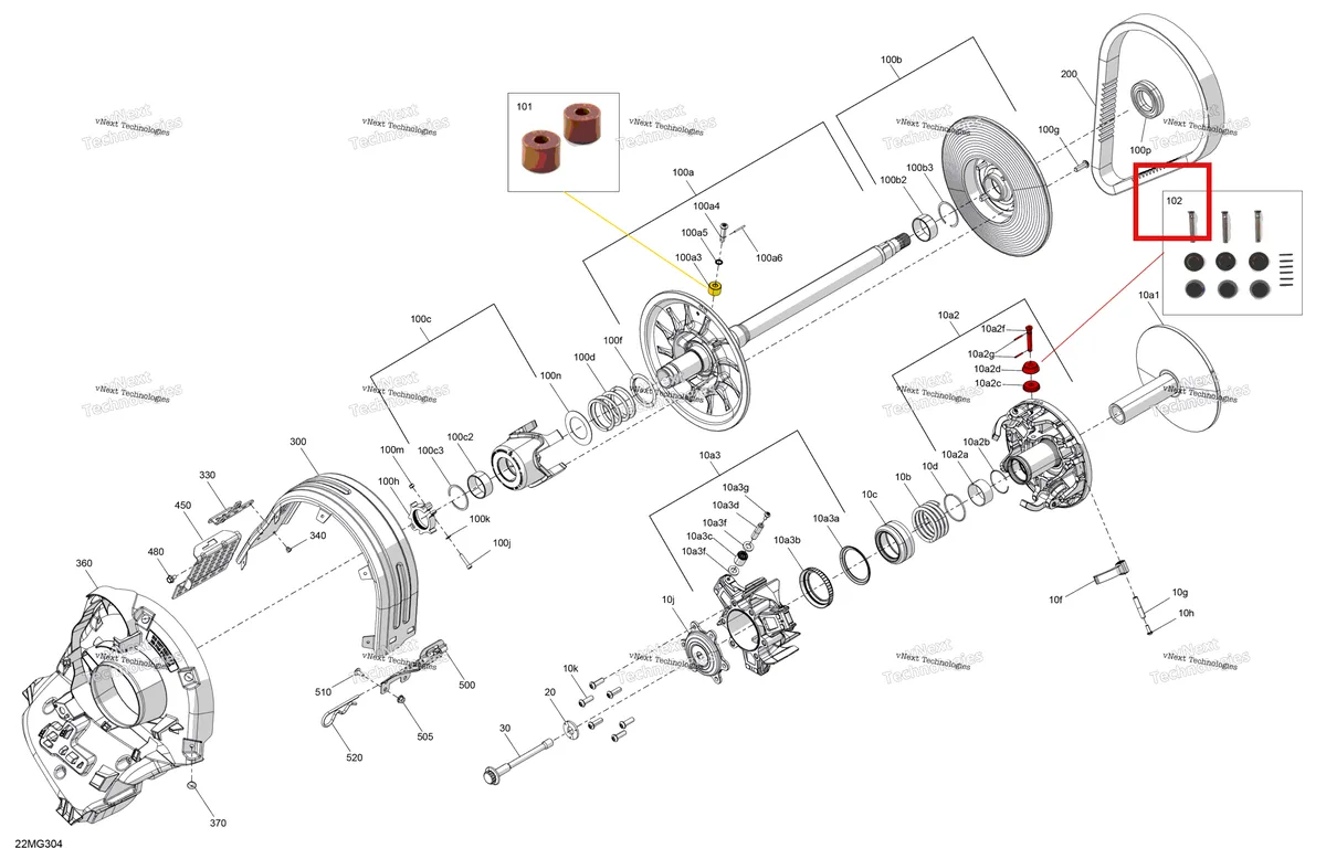 Деталь 861805576 (PDrive Torque Rollers Maintenance комплект Ski-Doo Expedition LE 900 ACE Turbo (2026) (861805576)) на схеме узла 2027 Ski-Doo RENEGADE - Adrenaline with Enduro Package - 900 ACE - UNVA - Deep Black - 15X137X1.25IR Track Drive - Pulley