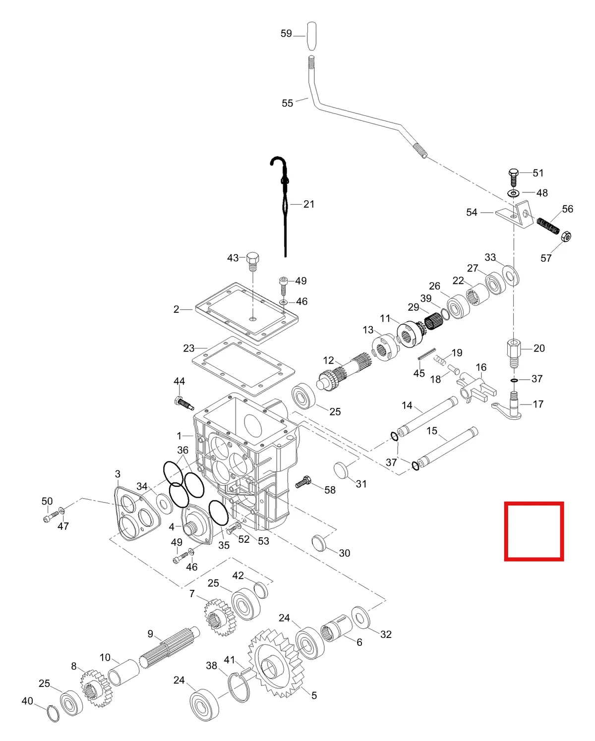 Деталь 875146051 (Деталь Shift Fork Shaft) на схеме узла 05- Gearbox