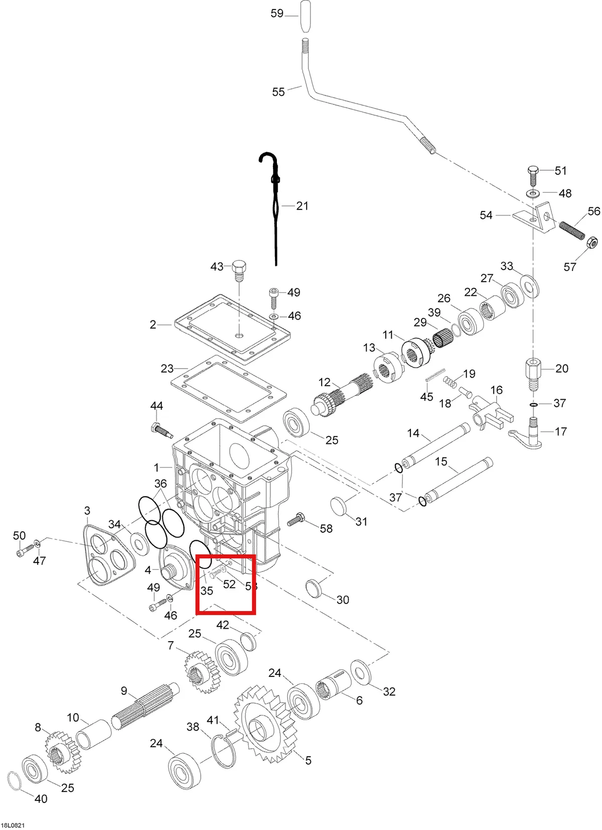 Деталь 875146697 (Винт) на схеме узла 05- Gear Transmission