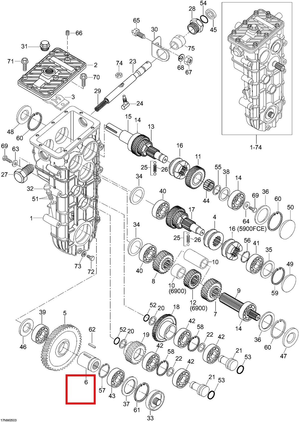 Деталь 875156048 (Деталь Sprocket (55 Tooth)) на схеме узла 05- Transmission, 5900FCE