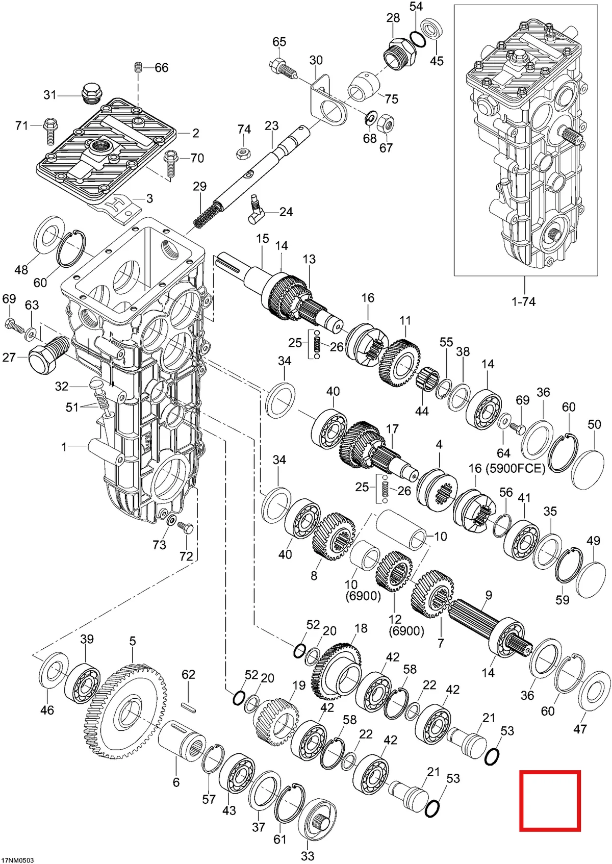 Деталь 875156136 (Деталь Sprocket (27 Tooth)) на схеме узла 05- Transmission, 6900