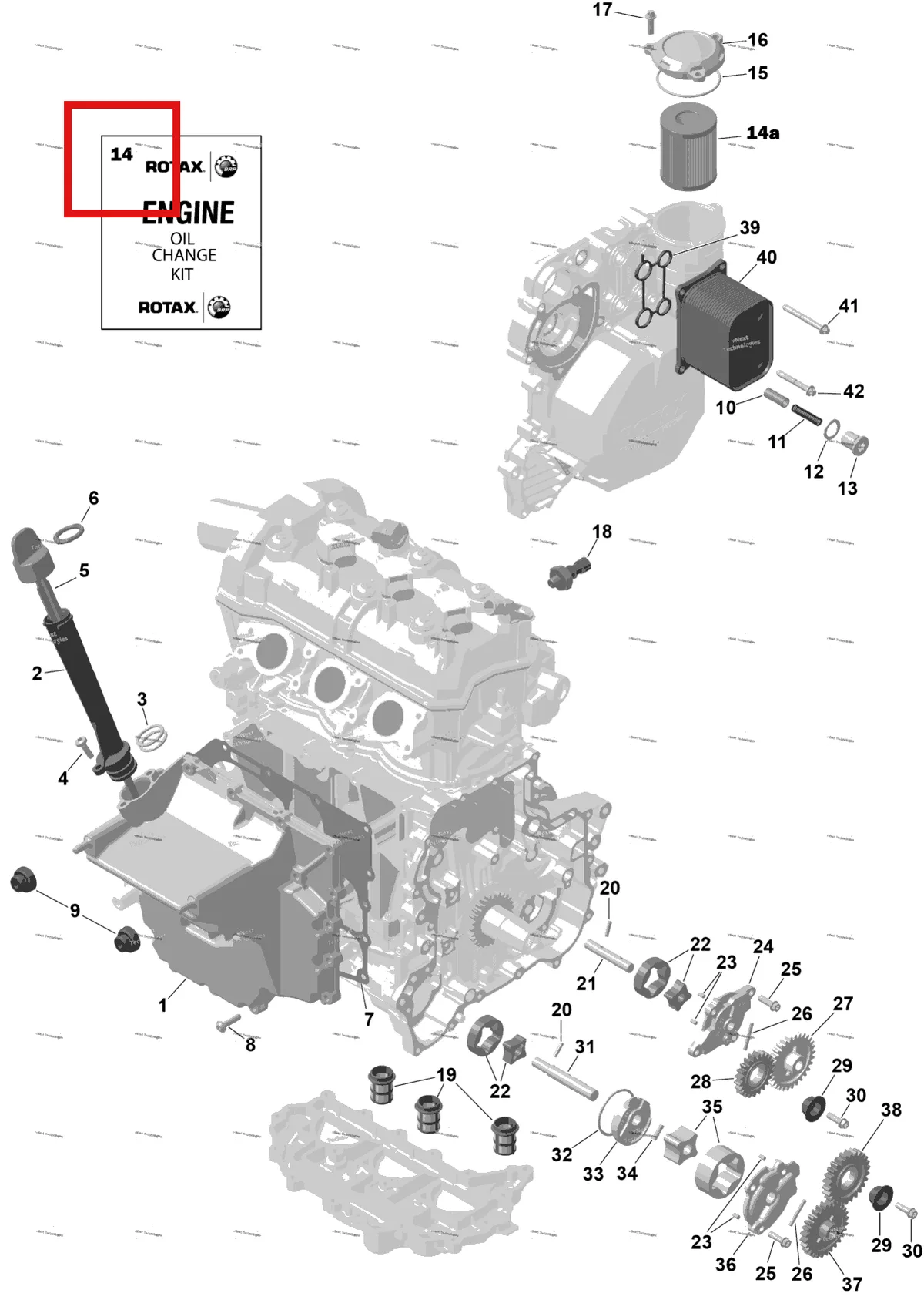 Схема применяемости: Seadoo масляный Change комплект 5 W40 900 Ace Sea-Doo Spark 900 ACE Base (2026) (9779485)