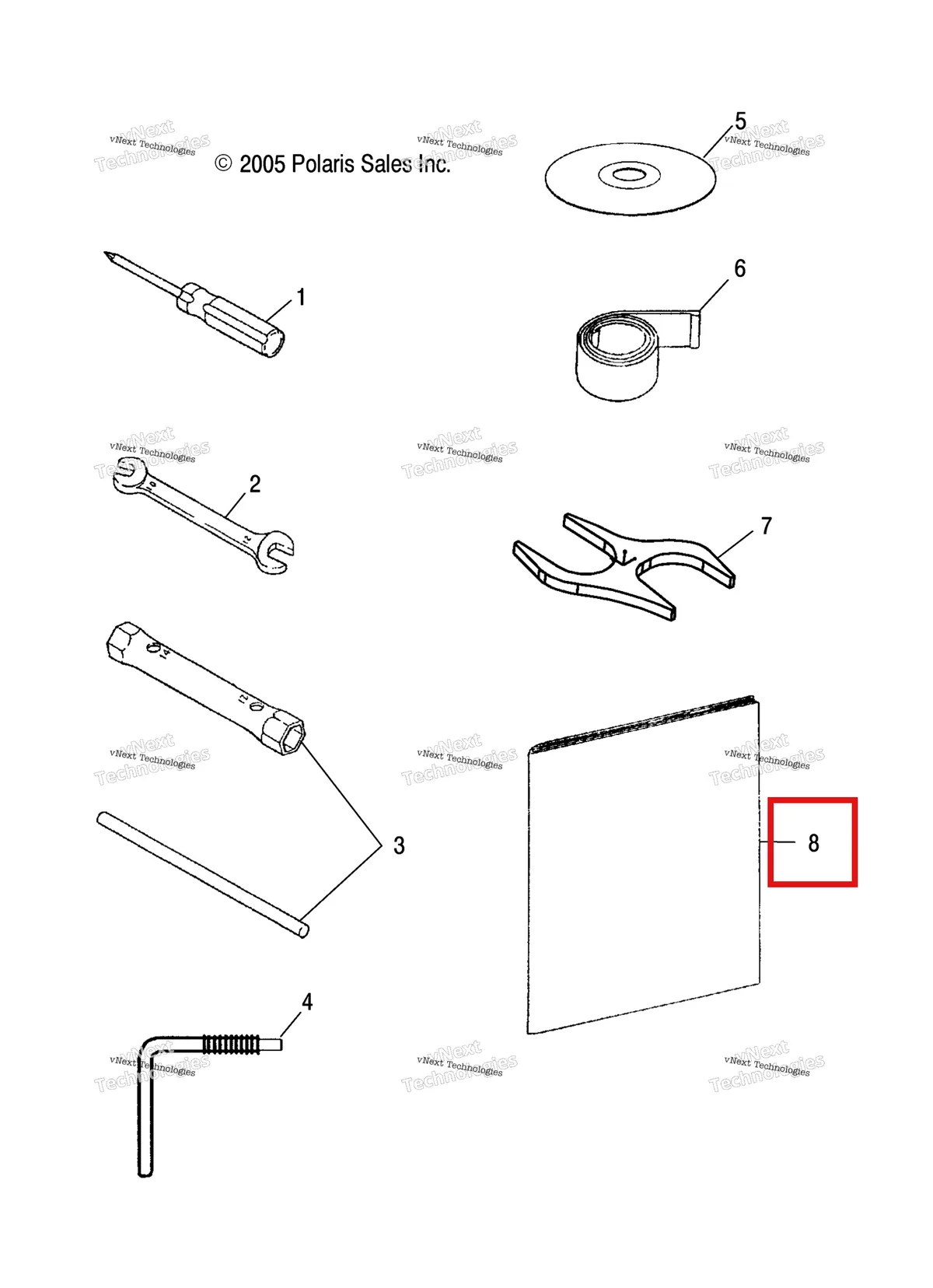 Деталь 9919669 (MAN OWN 06 EDGE TOUR / WT Polaris Widetrak LX (2006) (9919669)) на схеме узла Tool Kit