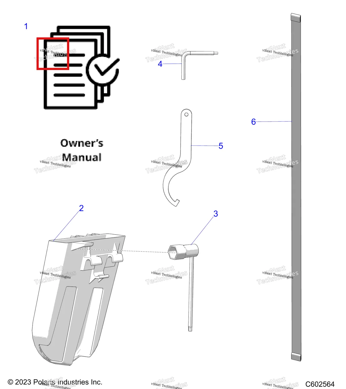 Деталь 9942069 на схеме узла References, Owners Manual, Belt Holder, Tools