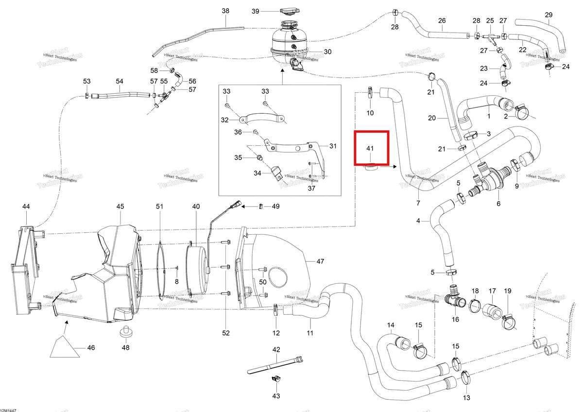 Схема применяемости: Клипса Ski-Doo Expedition TUV 600 H.O. SDI REV-XU (2009) (M27011)