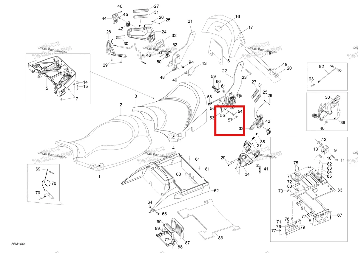Схема применяемости: Bouchon крышка Ski-Doo Expedition TUV 600 H.O. SDI REV-XU (2009) (M28056)