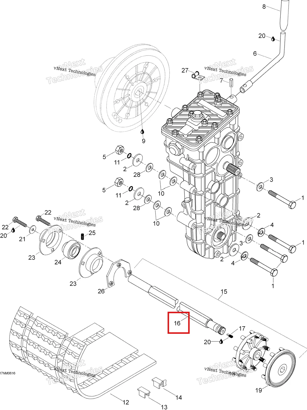 Деталь M5344243 на схеме узла 2006 Ski-Doo Skandic SWT 550F Drive System 550 Swt
