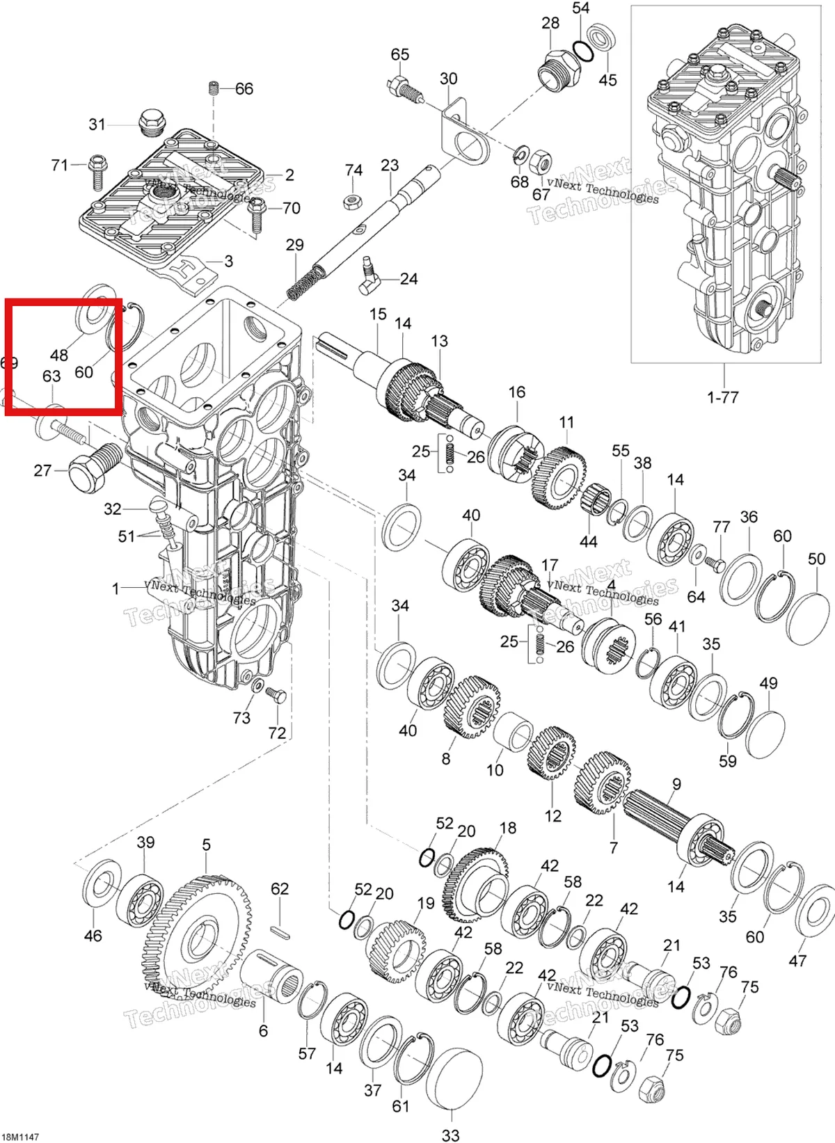 Деталь M614103562 (Сальник Ski-Doo Expedition TUV V800 4-TEC (2009) (M614103562)) на схеме узла 2012 Ski-Doo Skandic SWT V800 YetiII Transmission