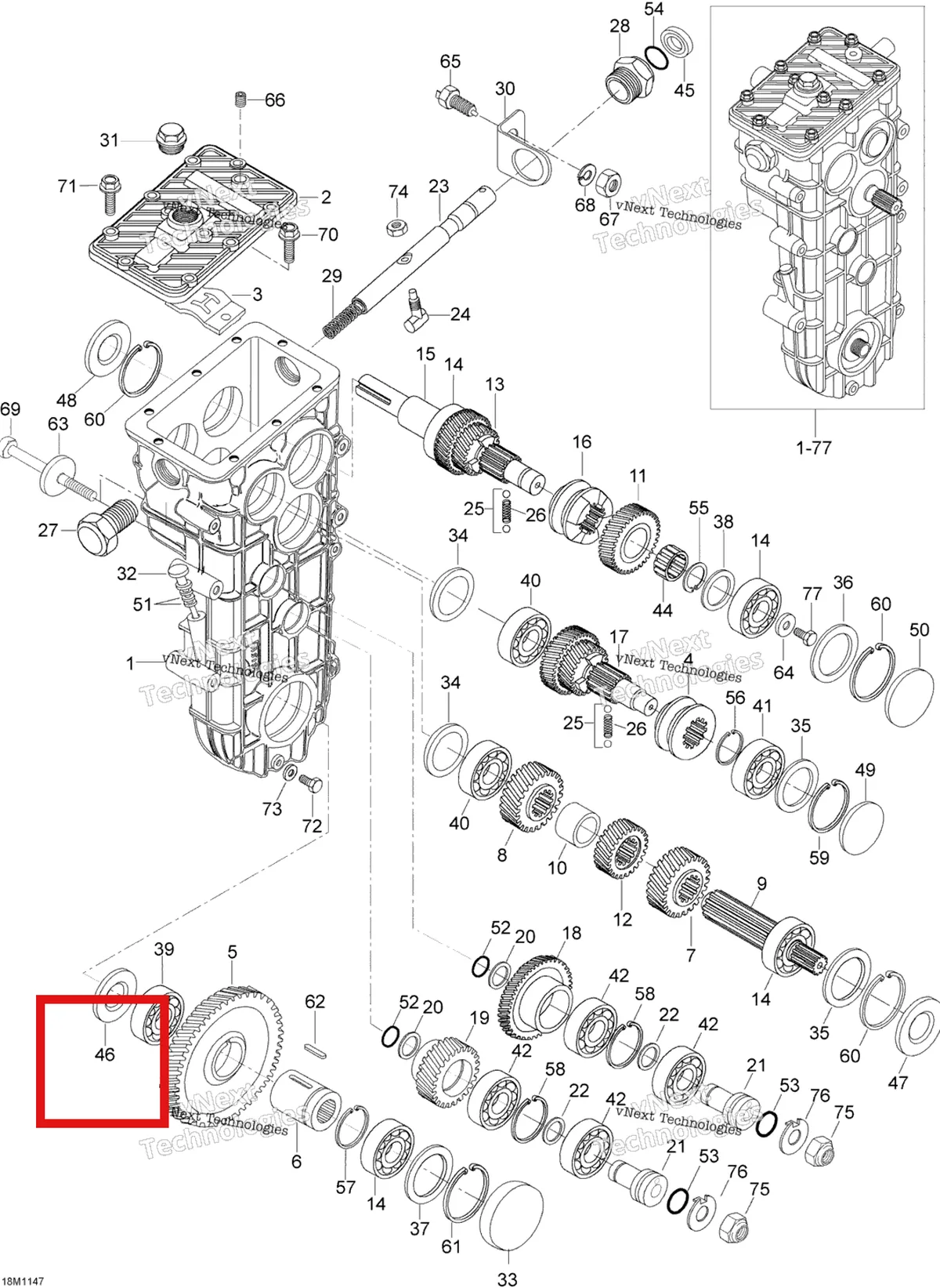 Деталь M875156076 (Втулка гайка Ski-Doo Expedition TUV V800 4-TEC (2009) (M875156076)) на схеме узла 2011 Ski-Doo Skandic SWT V800 YetiII Transmission